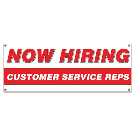 Signmission Now Hiring Customer Service Reps Banner Apply Inside Accepting Application Single Sided B-30227